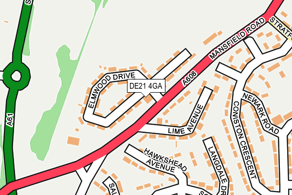 DE21 4GA map - OS OpenMap – Local (Ordnance Survey)
