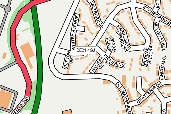 DE21 4GJ map - OS OpenMap – Local (Ordnance Survey)