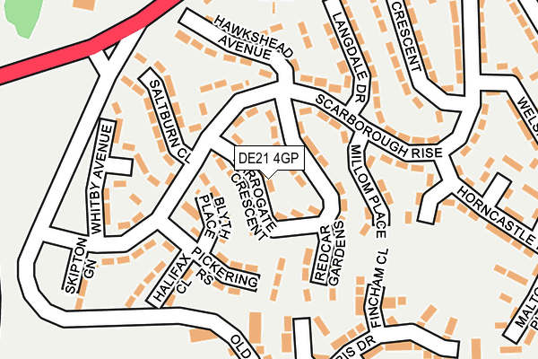 DE21 4GP map - OS OpenMap – Local (Ordnance Survey)