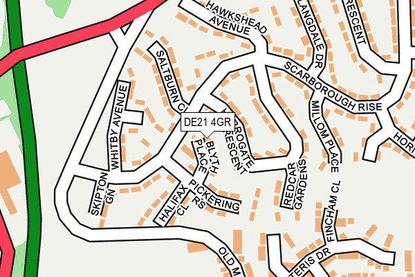 DE21 4GR map - OS OpenMap – Local (Ordnance Survey)