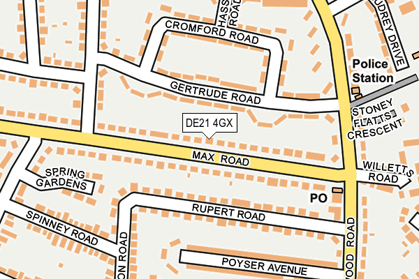 DE21 4GX map - OS OpenMap – Local (Ordnance Survey)