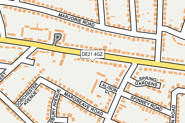 DE21 4GZ map - OS OpenMap – Local (Ordnance Survey)