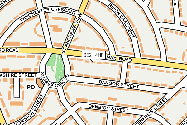 DE21 4HF map - OS OpenMap – Local (Ordnance Survey)