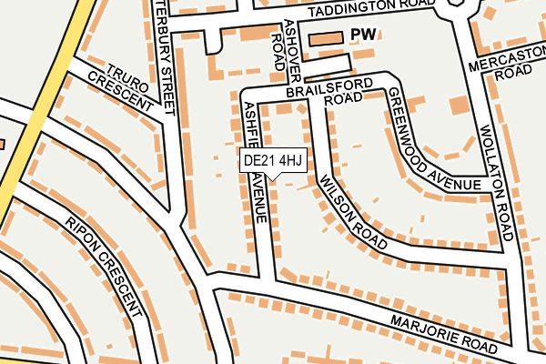 DE21 4HJ map - OS OpenMap – Local (Ordnance Survey)