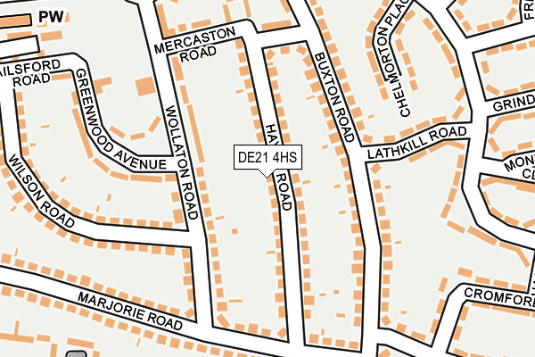 DE21 4HS map - OS OpenMap – Local (Ordnance Survey)