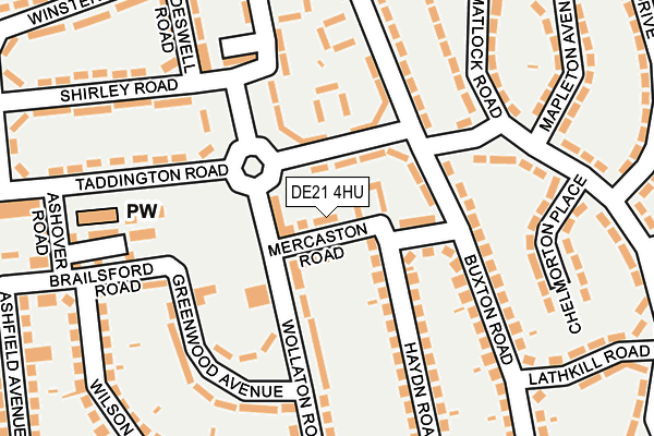 DE21 4HU map - OS OpenMap – Local (Ordnance Survey)