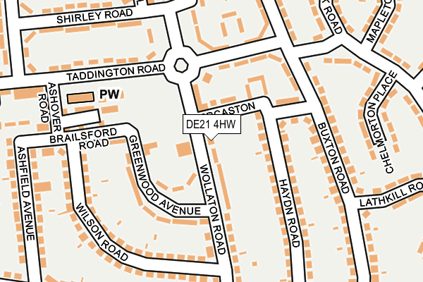 DE21 4HW map - OS OpenMap – Local (Ordnance Survey)