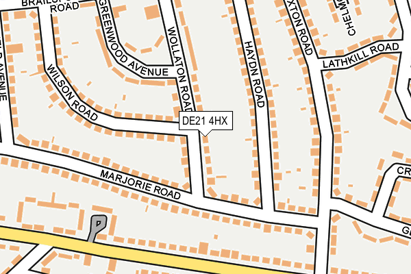 DE21 4HX map - OS OpenMap – Local (Ordnance Survey)