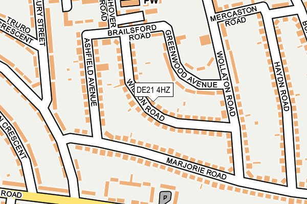 DE21 4HZ map - OS OpenMap – Local (Ordnance Survey)
