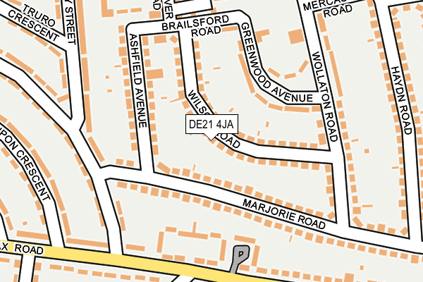 DE21 4JA map - OS OpenMap – Local (Ordnance Survey)