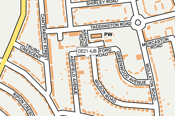DE21 4JB map - OS OpenMap – Local (Ordnance Survey)