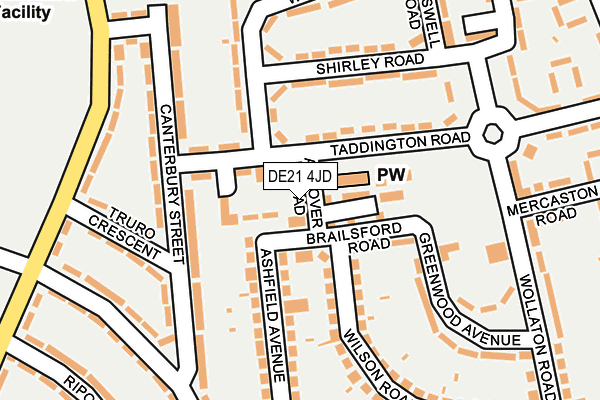 DE21 4JD map - OS OpenMap – Local (Ordnance Survey)