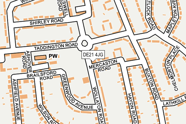 DE21 4JG map - OS OpenMap – Local (Ordnance Survey)