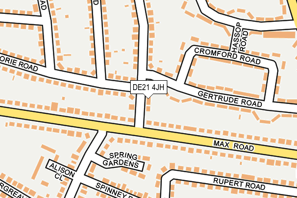 DE21 4JH map - OS OpenMap – Local (Ordnance Survey)
