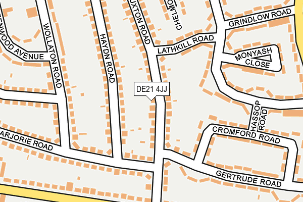 DE21 4JJ map - OS OpenMap – Local (Ordnance Survey)