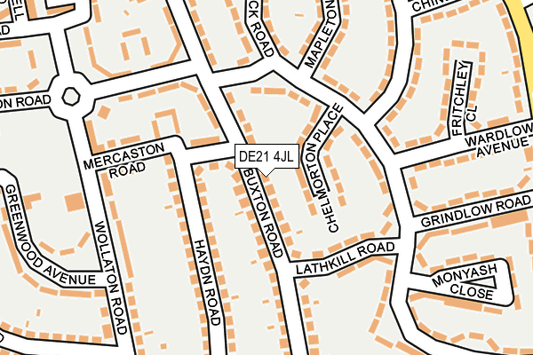 DE21 4JL map - OS OpenMap – Local (Ordnance Survey)