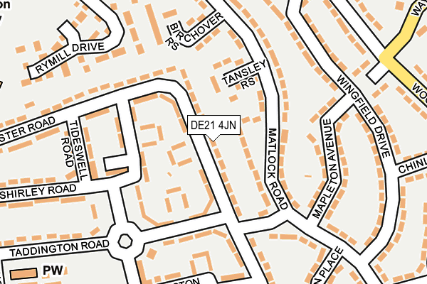 DE21 4JN map - OS OpenMap – Local (Ordnance Survey)