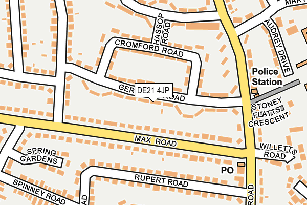 DE21 4JP map - OS OpenMap – Local (Ordnance Survey)