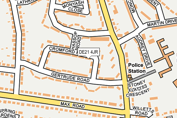DE21 4JR map - OS OpenMap – Local (Ordnance Survey)