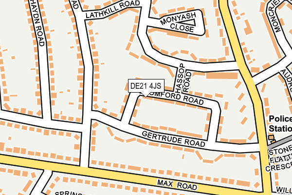 DE21 4JS map - OS OpenMap – Local (Ordnance Survey)