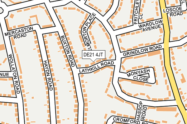 DE21 4JT map - OS OpenMap – Local (Ordnance Survey)
