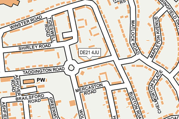 DE21 4JU map - OS OpenMap – Local (Ordnance Survey)
