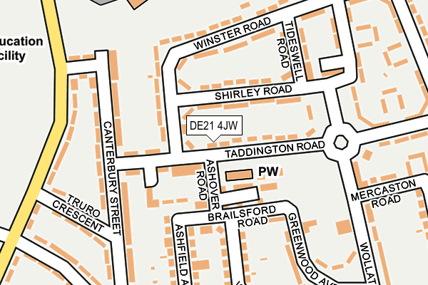 DE21 4JW map - OS OpenMap – Local (Ordnance Survey)
