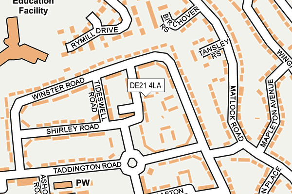 DE21 4LA map - OS OpenMap – Local (Ordnance Survey)