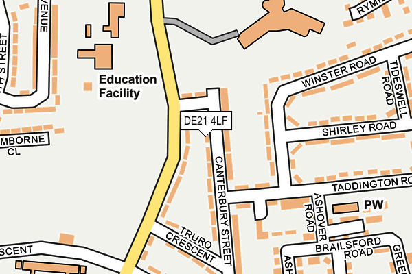 DE21 4LF map - OS OpenMap – Local (Ordnance Survey)
