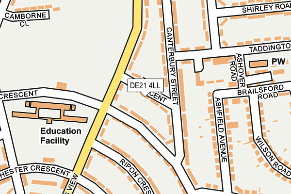 DE21 4LL map - OS OpenMap – Local (Ordnance Survey)