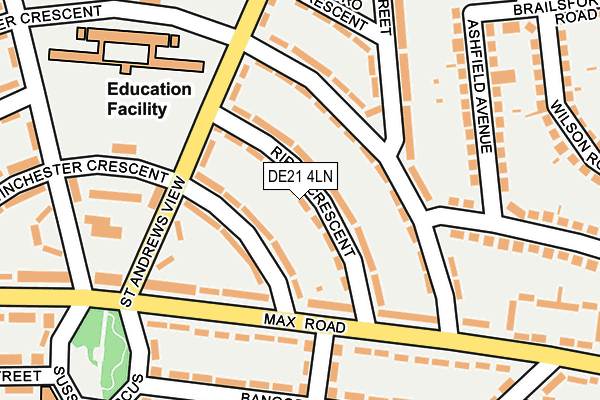 DE21 4LN map - OS OpenMap – Local (Ordnance Survey)