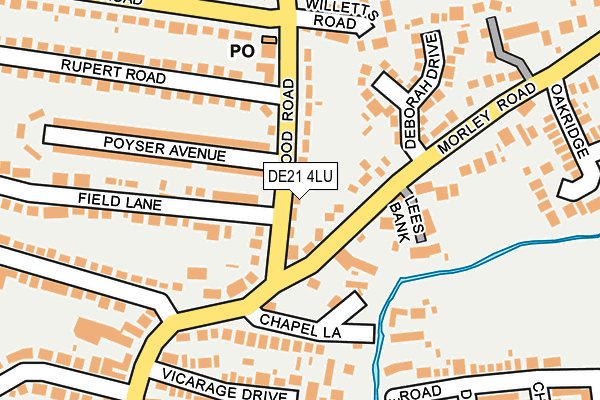 DE21 4LU map - OS OpenMap – Local (Ordnance Survey)