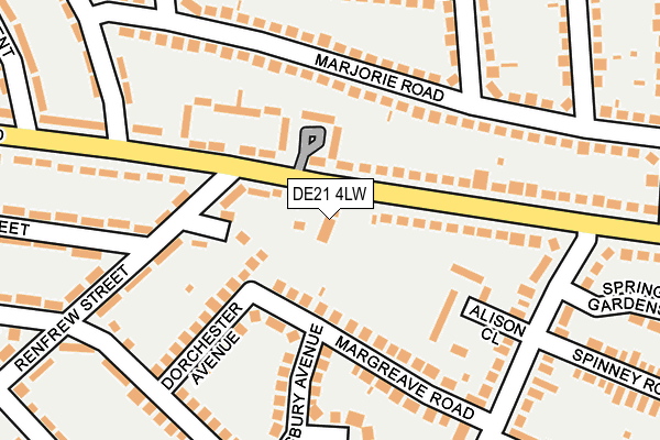 DE21 4LW map - OS OpenMap – Local (Ordnance Survey)