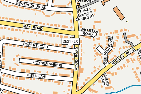 DE21 4LX map - OS OpenMap – Local (Ordnance Survey)