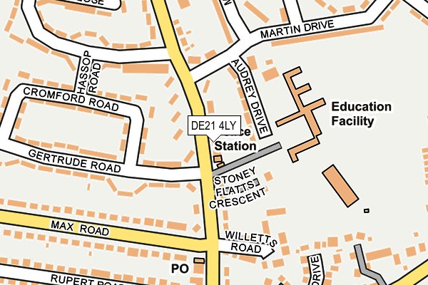 DE21 4LY map - OS OpenMap – Local (Ordnance Survey)