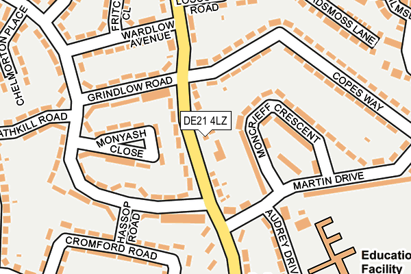 DE21 4LZ map - OS OpenMap – Local (Ordnance Survey)
