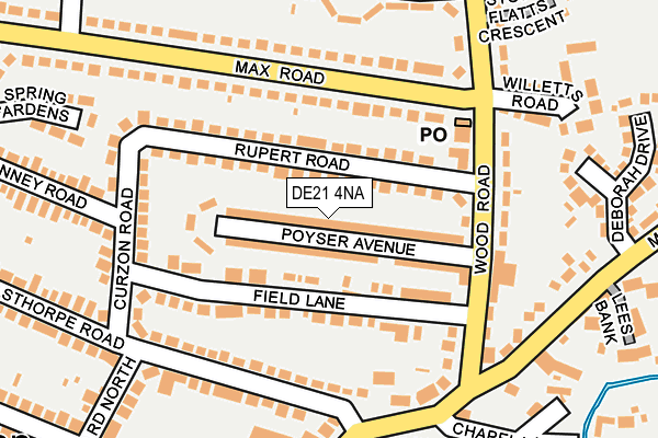 DE21 4NA map - OS OpenMap – Local (Ordnance Survey)
