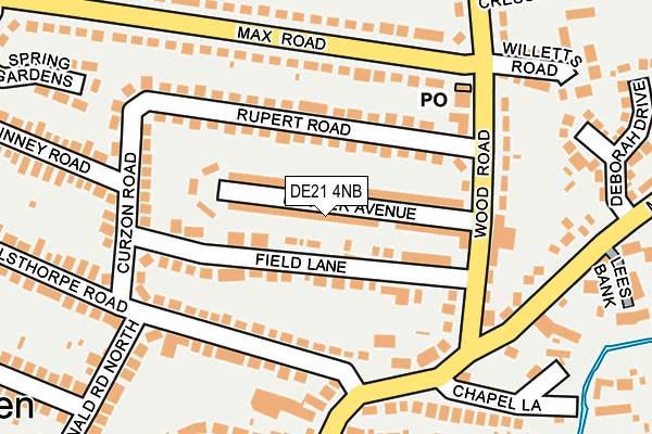DE21 4NB map - OS OpenMap – Local (Ordnance Survey)