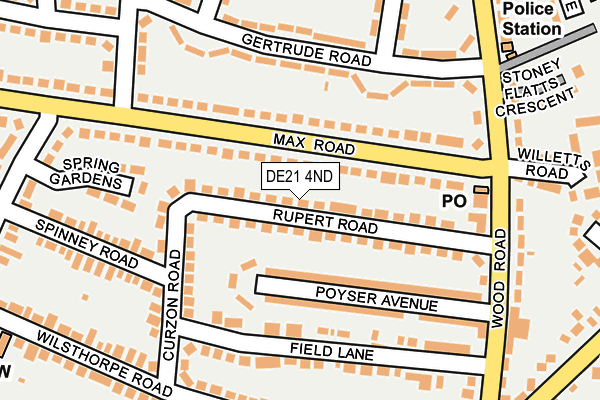 DE21 4ND map - OS OpenMap – Local (Ordnance Survey)