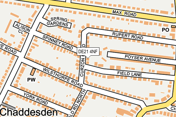 DE21 4NF map - OS OpenMap – Local (Ordnance Survey)