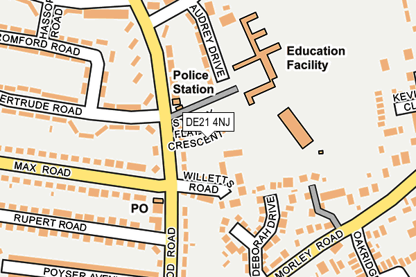 DE21 4NJ map - OS OpenMap – Local (Ordnance Survey)