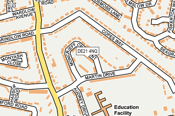 DE21 4NQ map - OS OpenMap – Local (Ordnance Survey)