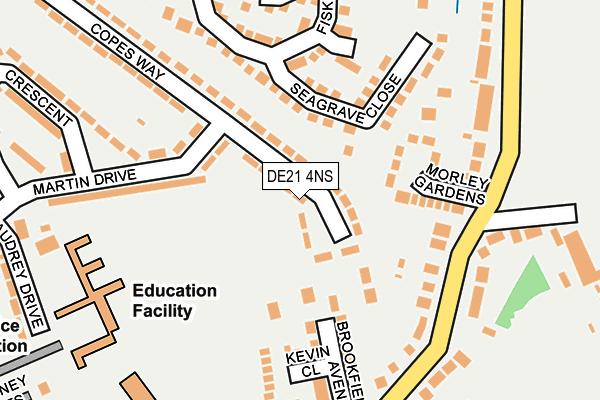 DE21 4NS map - OS OpenMap – Local (Ordnance Survey)