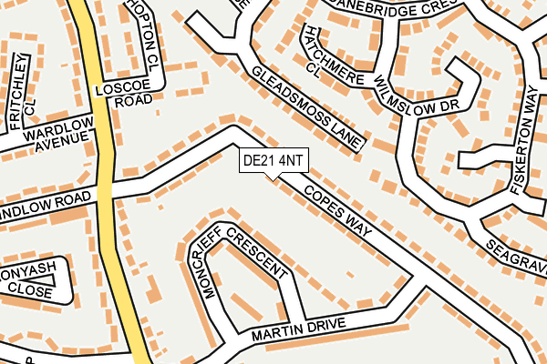 DE21 4NT map - OS OpenMap – Local (Ordnance Survey)