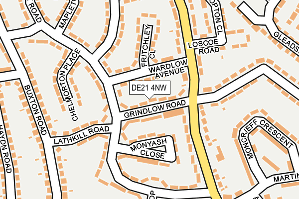 DE21 4NW map - OS OpenMap – Local (Ordnance Survey)