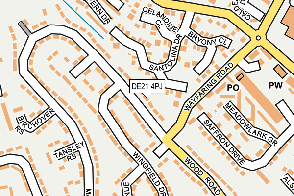 DE21 4PJ map - OS OpenMap – Local (Ordnance Survey)