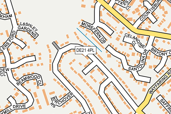 DE21 4PL map - OS OpenMap – Local (Ordnance Survey)
