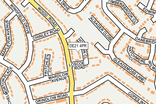 DE21 4PR map - OS OpenMap – Local (Ordnance Survey)