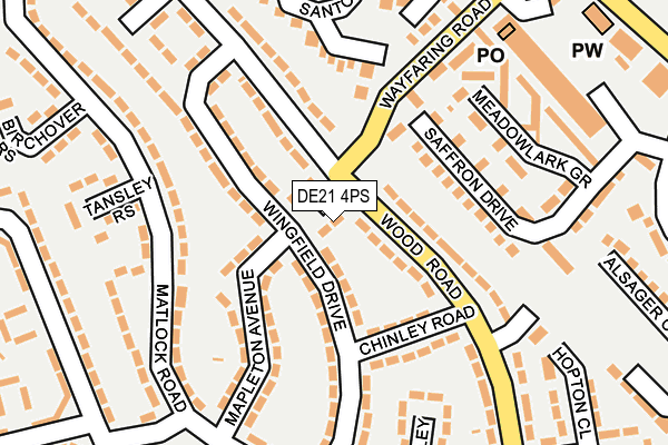 DE21 4PS map - OS OpenMap – Local (Ordnance Survey)