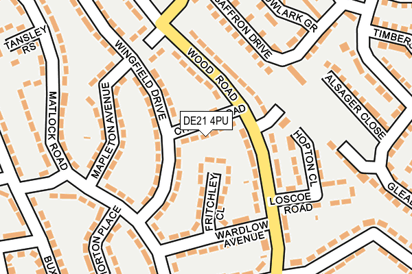 DE21 4PU map - OS OpenMap – Local (Ordnance Survey)